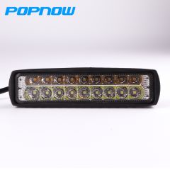 White Amber Automotive Single Row Led Light Bar 6inch 54W Spot Flood Combo