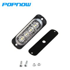 12W 4 Led Grill Mount Car Truck Flashing Led Strobe Light Super Bright White