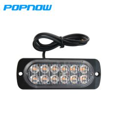 12 Led Car Led Strobe Light Grill Mount Flashing Warning Emergency Amber 36W